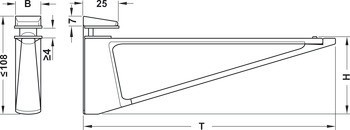 Upínací podpěrka police, Design, pro dřevo a sklo