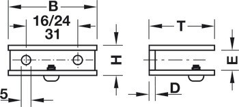 Upínací podpěrka police, Design, pro dřevo a sklo