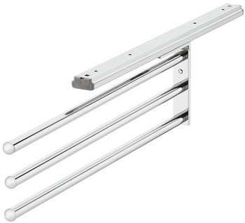 Věšák na ručníky, s rozkládacím vedením, verze výkyvná o 90°