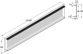 Větrací lišty, hliník s drážkovanými pery, Startec