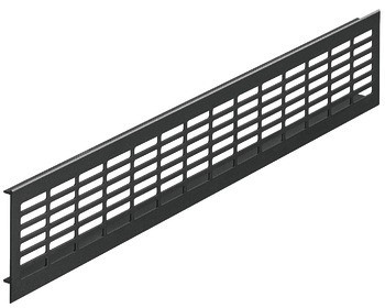 Větrací lišty, hranaté, hliník, s drážkovanými pery, s otvory