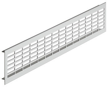 Větrací lišty, hranaté, hliník, s drážkovanými pery, s otvory