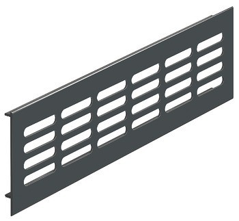 Větrací lišty, hranaté, hliník, s drážkovanými pery, s otvory