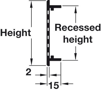 Větrací lišty, hranaté, hliník, s drážkovanými pery, s otvory