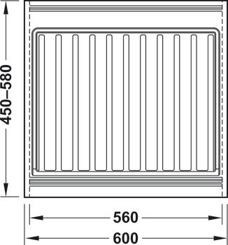 Vkládací vložka, Hloubka 450–580 x šířka 560–600/860–900 mm, pro skříňku pod dřez