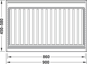 Vkládací vložka, Hloubka 450–580 x šířka 560–600/860–900 mm, pro skříňku pod dřez