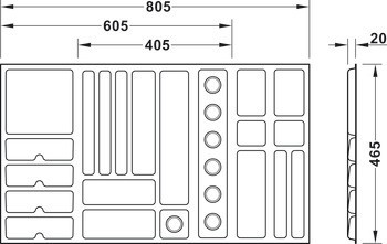 Vložka na šperky, Pro výsuvný rám Häfele Dresscode