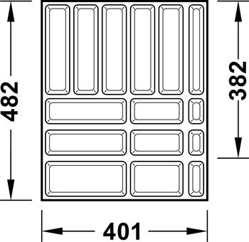 Vložka pro nástroje, Häfele Matrix Pro Medical, pro výšku zásuvky 59 mm