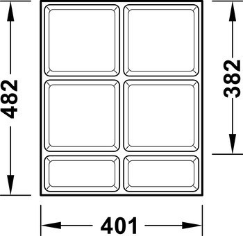 Vložka pro nástroje, Häfele Matrix Pro Medical, pro výšku zásuvky 59 mm
