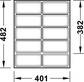 Vložka pro nástroje, Häfele Matrix Pro Medical, pro výšku zásuvky 59 mm