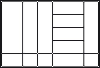 Vložka pro příbory, jmenovitá délka 550 mm, pro zaříznutí na míru