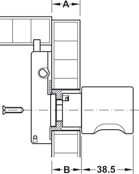 Vložka s knobkou, Häfele Symo ML Pro, modulární řešení 30 mm, s vložkou s pinovými stavítky, standardní profil