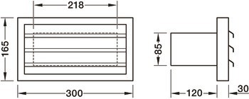 Vnější mřížka, plochý potrubní systém 150 optimAIRo
