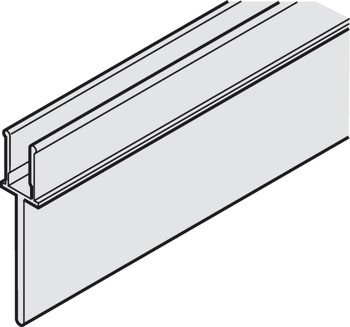 Vnitřní panel, pro dvojitou pojezdovou kolejnici, předvrtaný, 10 x 42 mm (Š x V)