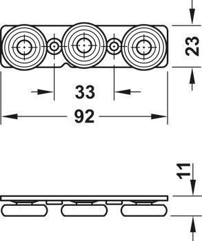 Vozík, 29 mm, pro lineární výsuvy, nosnost 120 kg