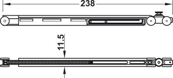 Vozíky, HAWA Clipo 16 s předmontovaným mechanismem tlumeného zavírání