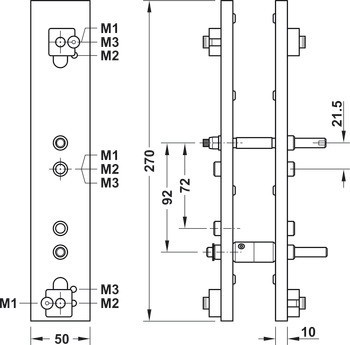 Vrtací šablona, pro dveřní terminál DT 600c Dialock