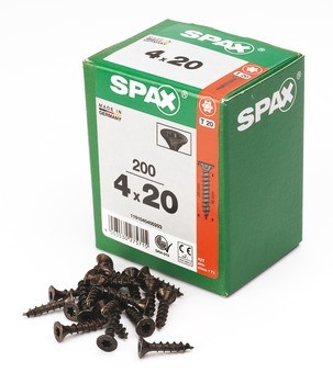 Vrut do dřevotřísky, Spax, zápustná hlava, TS, plný závit, ocel, černý pozink