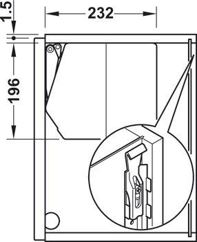 Výklopné kování, Häfele Free flap 3.15 E (elektrické)