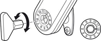 Výklopné kování, Häfele Free flap H 1.5 – celoplastová verze, individuální sada pro jednostrannou aplikaci