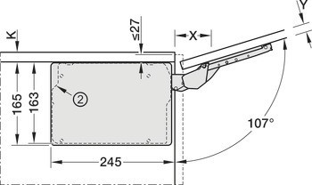 Výklopné kování, Häfele Free Slim flap 1.10 push