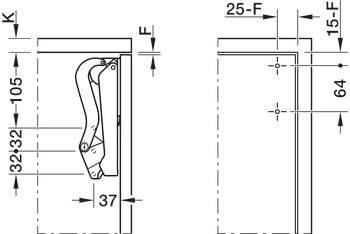 Výklopné kování, Häfele Free Space 1.11