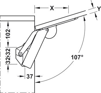 Výklopné kování, Häfele Free Space 5.15 Push