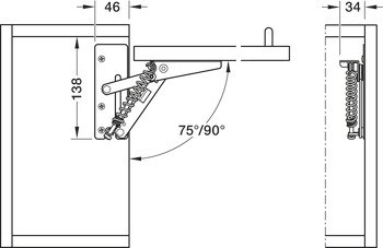 Výklopné kování, pro jednodílné výklopy ze dřeva nebo s širokým hliníkovým rámečkem