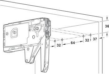 Výklopné kování, pro výklopné kování Blum Aventos HK-Top Servo Drive (elektrické)