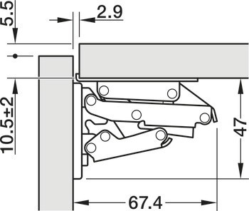 Výklopný závěs, Free CH 350, pro výklopy do 2,1 kg