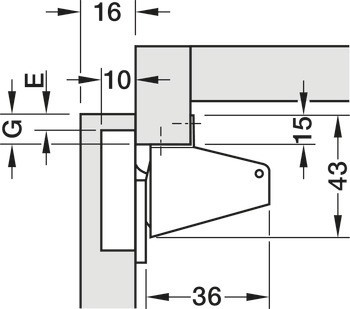 Výklopný závěs, pro rovné výklopy do 1,5 kg