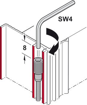 Vyrovnávací kování, Pro Häfele Slido F-Handle26