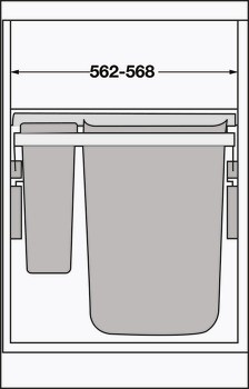 Výsuv na prádlo, koš na prádlo Hailo Laundry Carrier, pro montáž za čelní panely