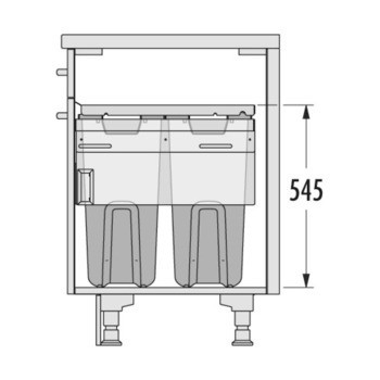 Výsuv na prádlo, koš na prádlo Hailo Laundry Carrier, pro montáž za čelní panely
