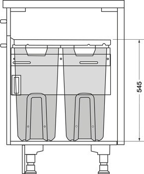 Výsuv na prádlo, koš na prádlo Hailo Laundry Carrier, pro montáž za čelní panely