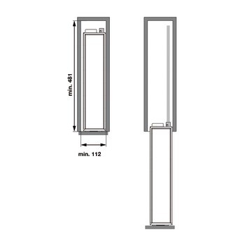 Výsuv, Spodní skříňka, plnovýsuv s mechanismem tlumeného zavírání