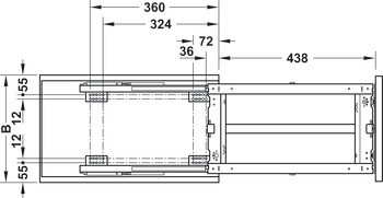 Výsuv, výsuv spodní skříňky, plnovýsuv s mechanismem tlumeného zavírání