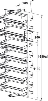 Výsuvný botník, otočné o 180°, až pro 20 nebo 50 párů bot