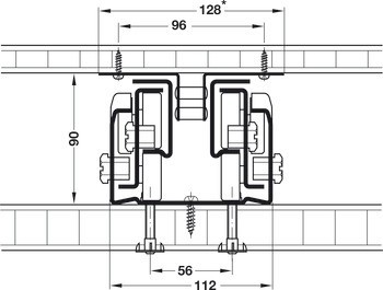 Výsuvy pro výsuvné skříně, plnovýsuv, nosnost do 200 kg, ocel/plast