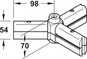 Y spoj, pevný, 90°, pro systémy stolového podnoží Idea 300