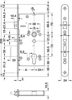 Zadlabací zámek, Mediátor, se samozamykáním