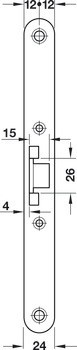 Zadlabací zámek, Ocel/ocel, BMH 1758, s funkcí únikových dveří D, backset 65 mm