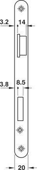 Zadlabací zámek, pro otočné dveře, profilová vložka, backset 40/80 mm