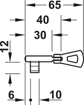 Zadlabací zámek, pro posuvné dveře, s kruhovou závorou, Startec, dozický klíč