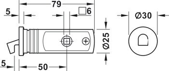 Zadlabací zámek, S kruhovou závorou, koupelna/WC
