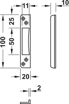 Zadlabací zámek střelkový, pro otočné dveře, třída 3