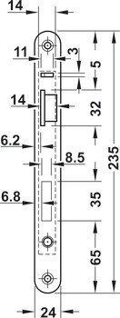 Zadlabací zámek, Vložka s knobkou 801 PZW