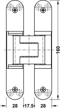 Zadlabací závěs, Simonswerk TECTUS TE 340 3D, skrytý, pro bezfalcové dveře do 80 kg