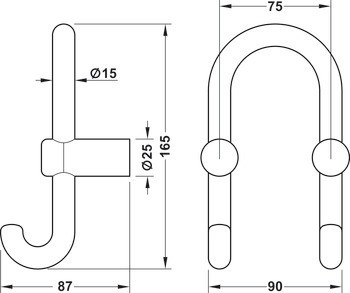 Základní díl, obdélníkový, pro vložky ke kluzáku 32 x 15 mm