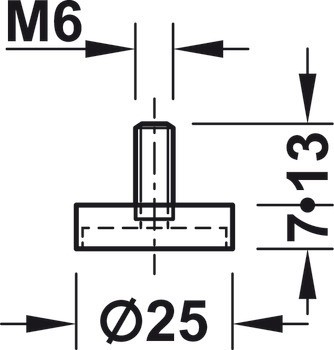 Základní element, Kulatý, pro vložky ke kluzáku ⌀ 50 mm